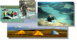 rafters, hiker, viewing lake, tents
