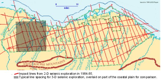 map of seismic trails on the 1002 Area