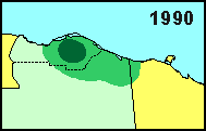 Porcupine Caribou 
herd calving locations, 1990