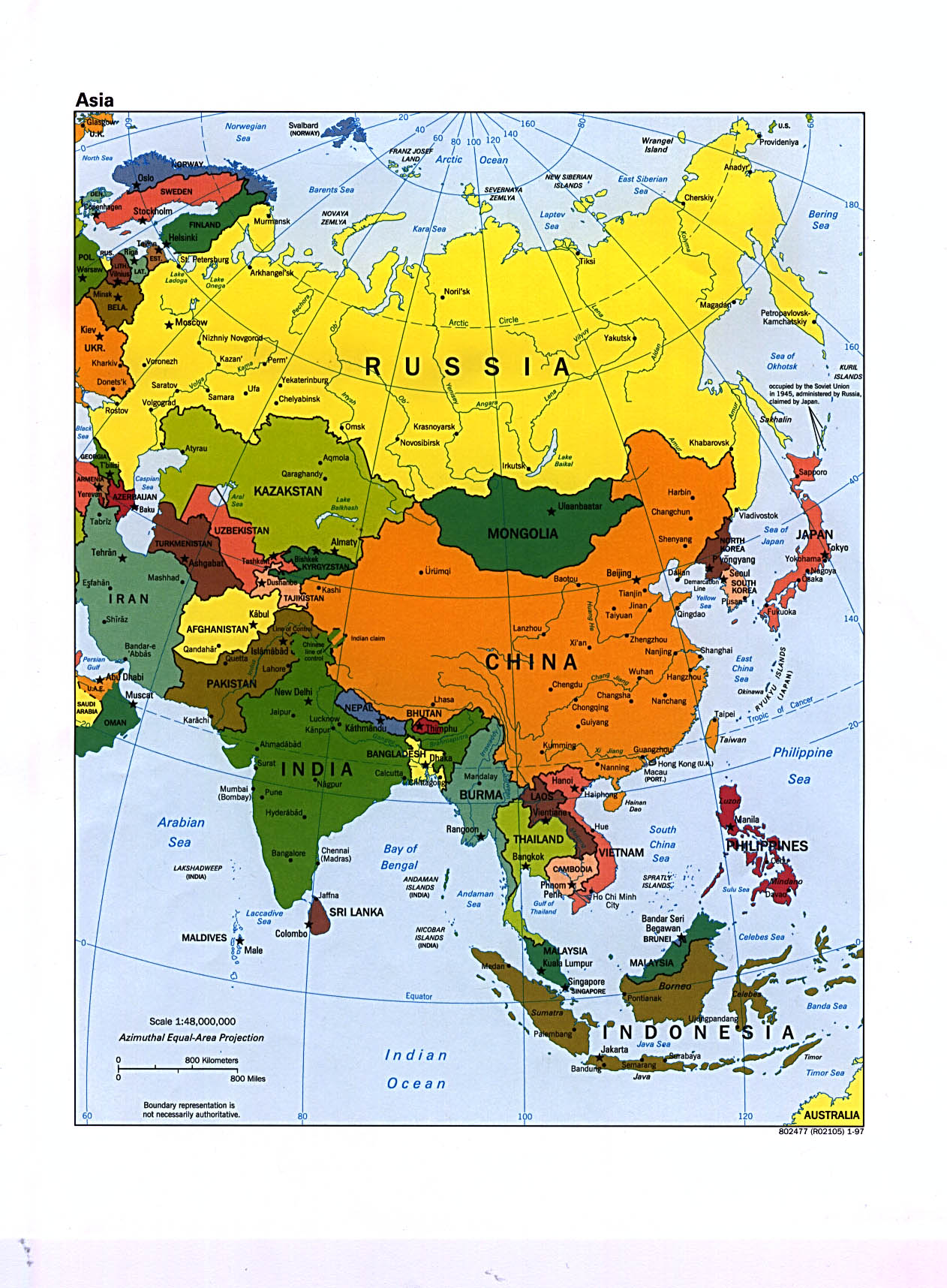 Free Printable Map Of Asia With Countries 