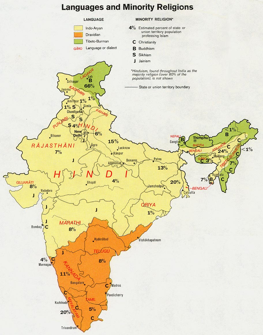 Ethnic Map Of India