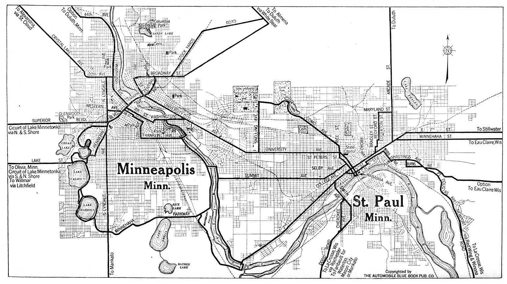 Saint Paul map, capital city of the USA state of Minnesota. Municipal  administrative area map with rivers and roads, parks and railways., Stock  vector
