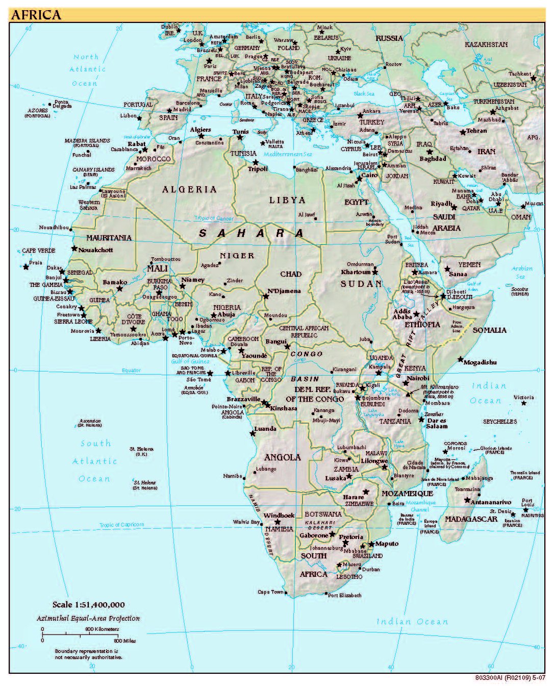 Free High Resolution Map of Africa