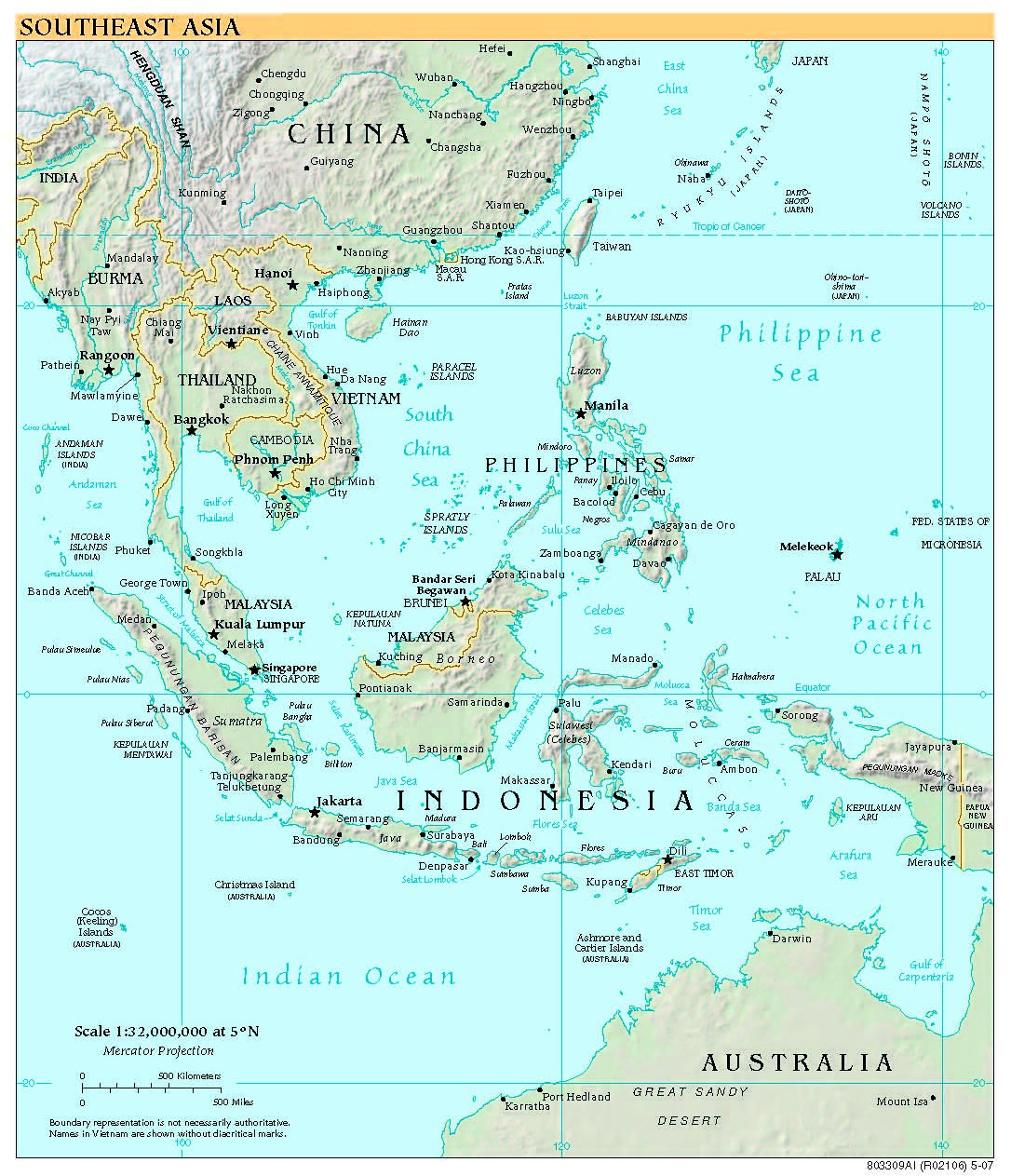 Free High Resolution Map Of Southeast Asia